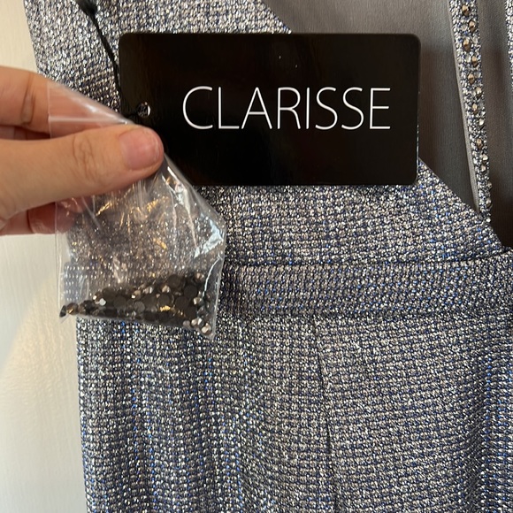 NWT Clarisse Platinum Sparkle Dress - Picture 5 of 17